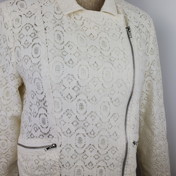 ALIE women off white blazer size Large cotton - Picture 7 of 16